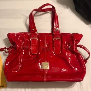 Dooney & Bourke patent medium red chiara bag